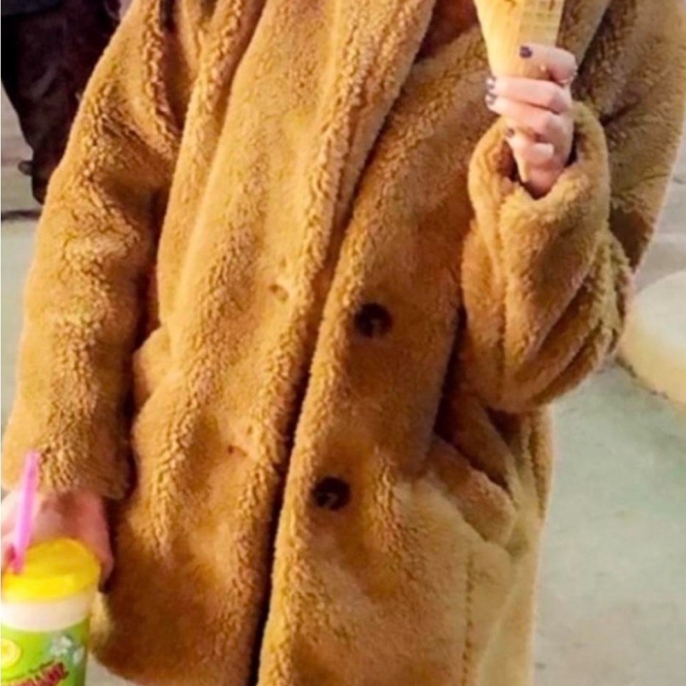 Cozy Tan Teddy Coat